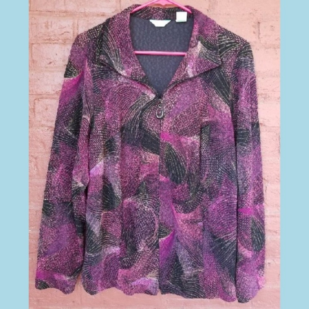 Laura Ashley Zip front blazer blouse with top